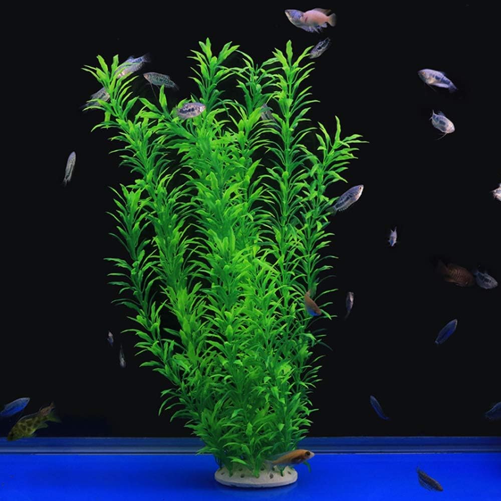 ALEGI 1 Pcs Large Aquarium Plants Artificial Plastic Plants Decoration Ornaments Safe for All Fish 21" Tall (Green)