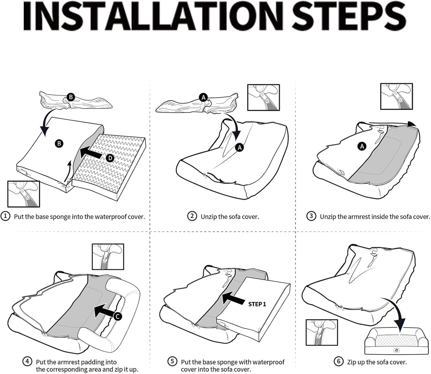 Hollypet Orthopedic Dog Bed for Medium Dogs, Supportive Foam Pet Couch with Removable Washable Cover and Non-Slip Bottom, Waterproof Lining Dog Sofa Bed, Gray, M (28 * 22.5 * 7.5)