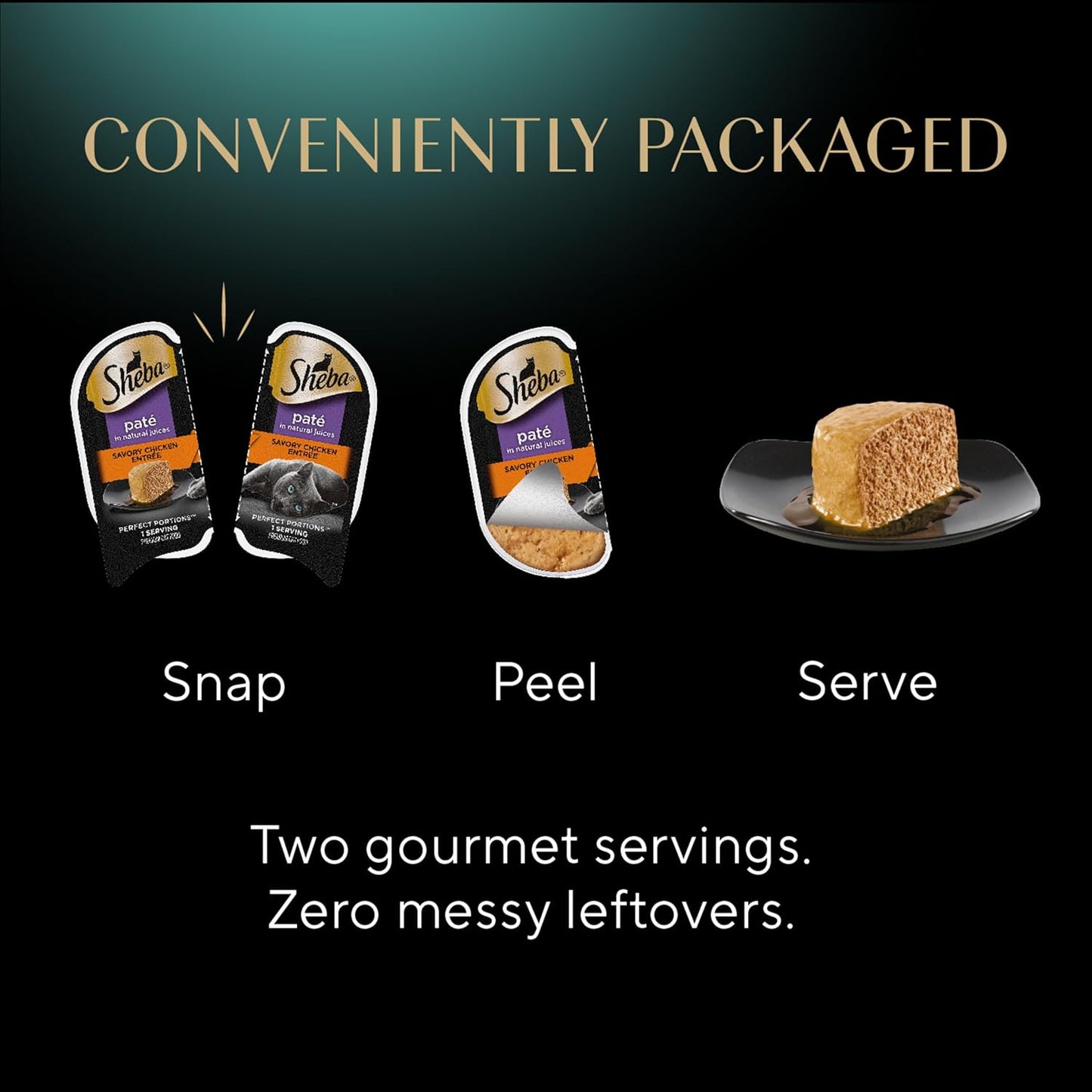 Sheba Perfect Portions Wet Cat Food Pate Savory Chicken Entree and with Sustainable Salmon Variety Pack, 2.6 oz. Twin-Pack Trays (6 Count, 12 Servings) (Pack of 2)