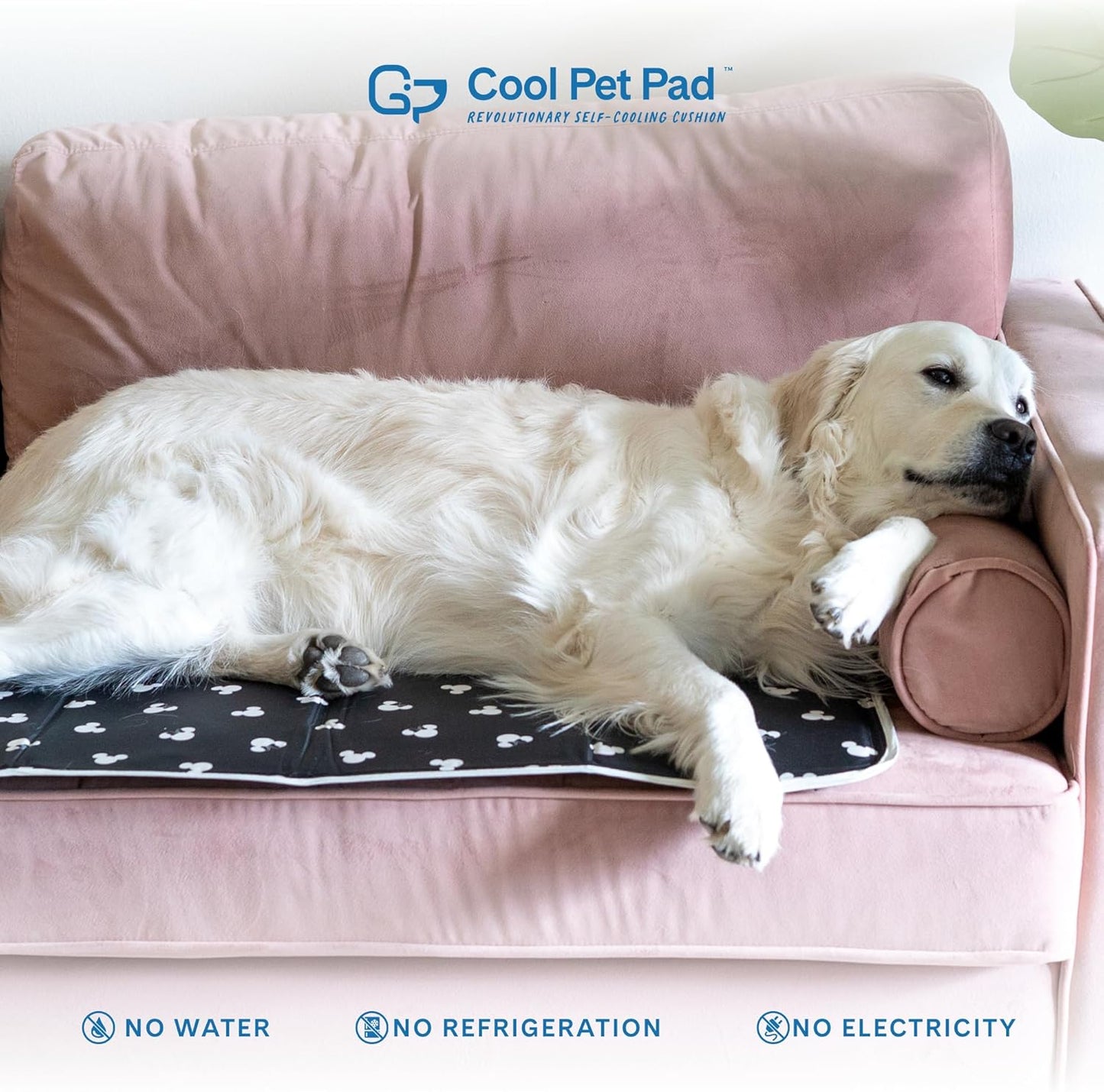 The Green Pet Shop Cool Pet Pad - Large, Disney’s Mickey & Minnie Mouse - Self-Cooling, Pressure Activated Mat for Dogs & Cats from 46-80 lbs - Non-Toxic Gel, No Water Needed