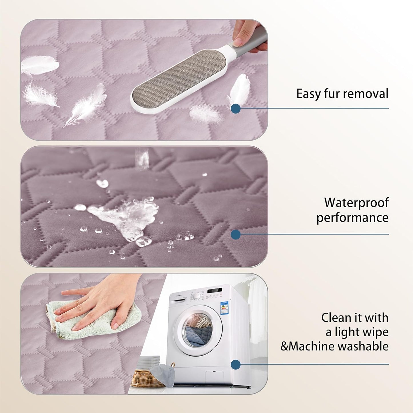 gogobunny 100% Double Sided Waterproof Dog Blanket Soft Pet Bed Cover Reversible Protect Furniture Couch Sofa Car for Puppy Large Dog Cat (Dark Sea Fog/Light Sea Fog, 30x30 Inch (Pack of 1))