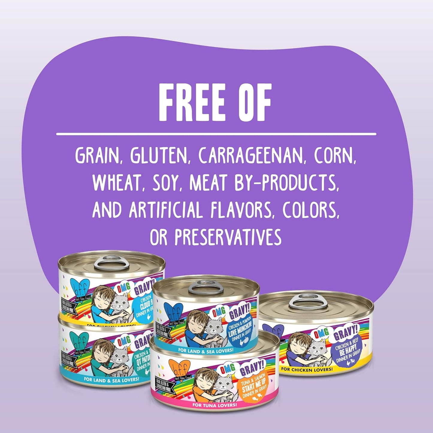 Weruva B.F.F. OMG - Best Feline Friend Oh My Gravy!, Tuna & Salmon Start Me Up with Tuna & Salmon, 5.5oz Can (Pack of 8)