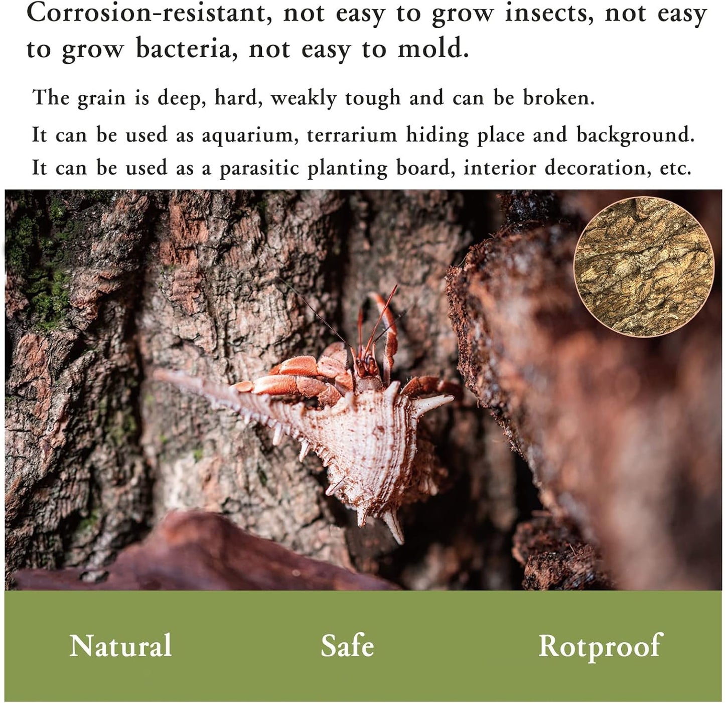 Tfwadmx 2Pcs Cork Terrarium Background 11.8”x7.9” Natural Cork Bark Backdrop Reptile Background Climbing Wall Terrarium Accessories for Lizard,Tortoise,Gecko,Bearded Dragon,Chameleon