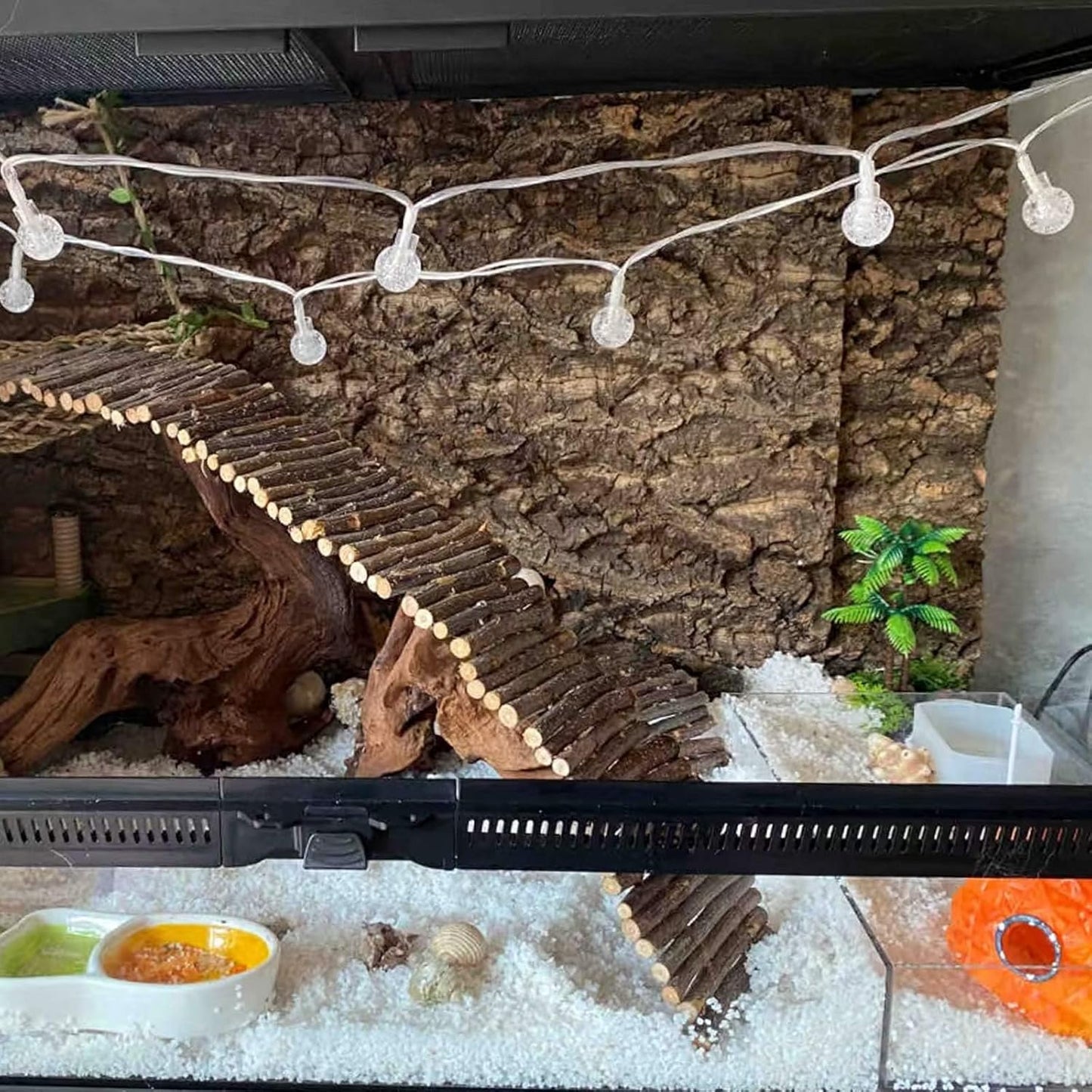 2 Pack Cork Bark Background for Reptiles Tank & Terrarium, 11.8 × 7.9 Inch Reptile & Amphibian Climbing Wall, Aquarium Decor Accessories for Turtle Bearded Dragon Chameleon Snake Lizard Hermit Crab