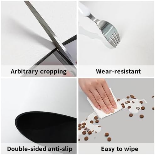 Persian Carpet Style Dog Food Mat Absorbent Bowl Mats No Stains Quick Dry Waterproof Pet Cat Placemats for Food and Water, 30x45cm