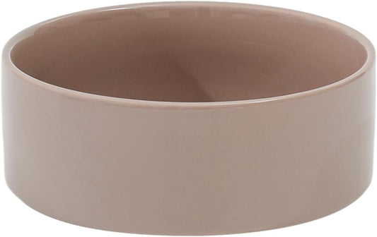 Ceramic 8.2inch Dog Bowl for Large-Breed Dogs, Anti-Slip and Weighted Pet Food and Water Bowl (Single Bowl - Brown Coffee)