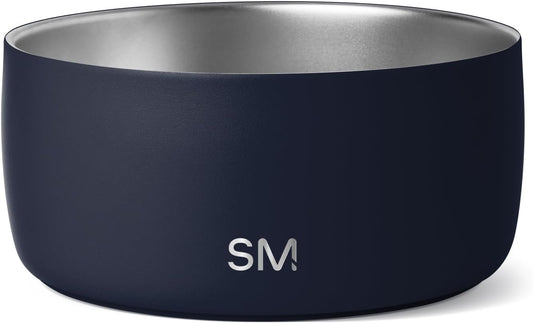 Simple Modern Stainless Steel Pet Water Bowl for Dogs & Cats | Reusable Insulated Stainless Steel Food Bowls for Dog Cat | No Tip No Slip BPA Free | Bentley Collection | Medium (32oz) | Deep Ocean