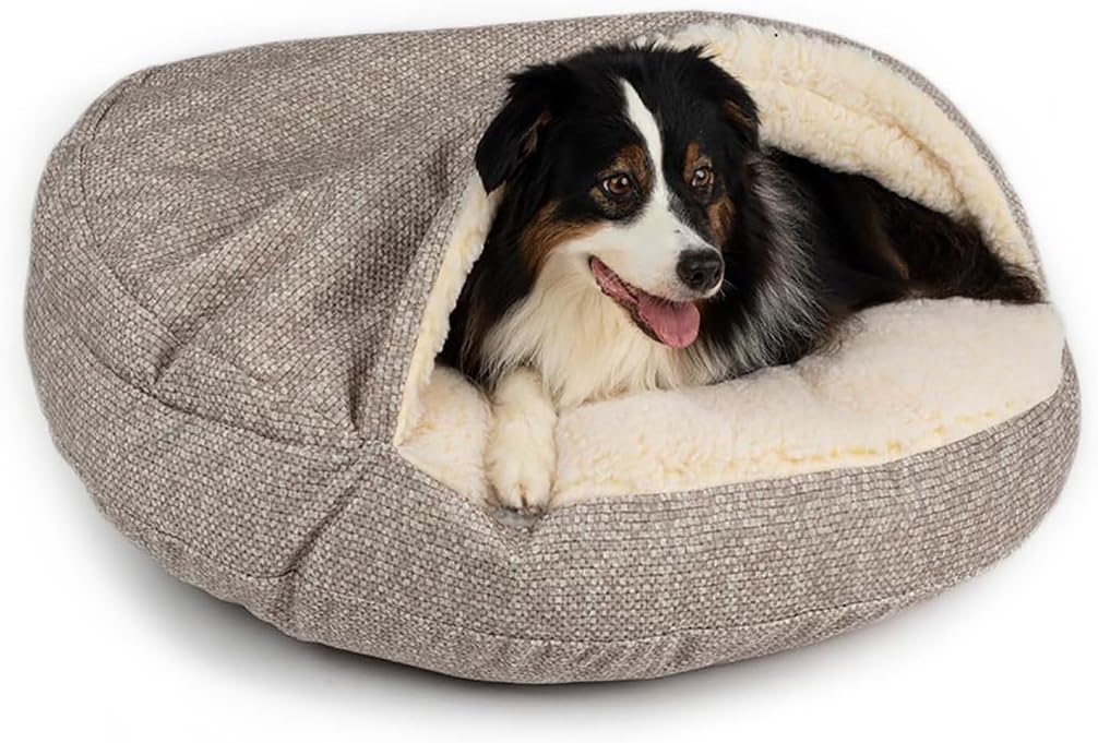 Snoozer Luxury Microsuede Cozy Cave Pet Bed, Show Dog Collection, Small, Merlin Linen