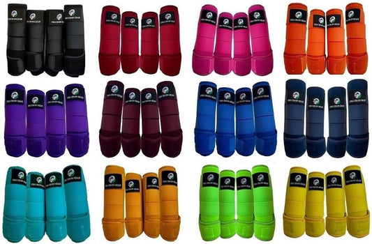 Horse Medicine Brushing Boots Leg Wraps Protection Gear Set of 2 and Set of 4 in 14 Colors
