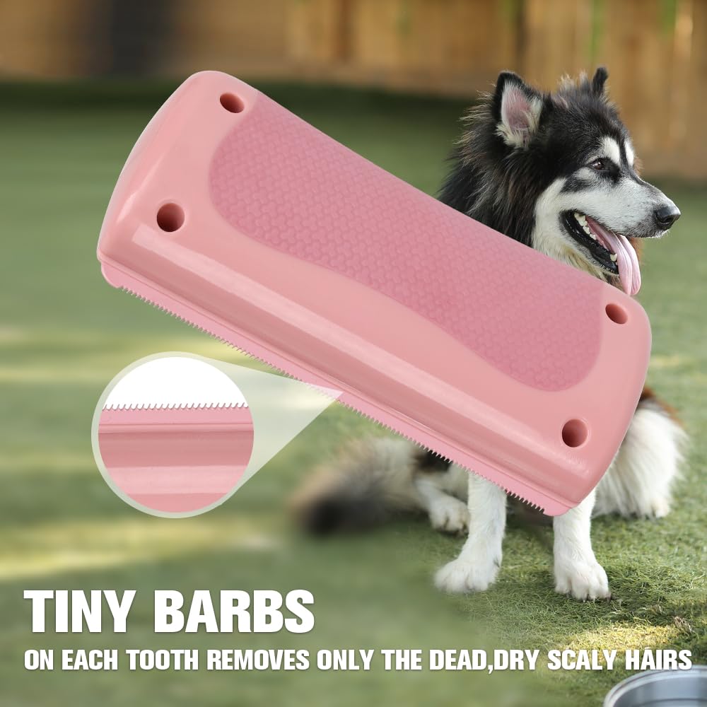 MAXIMILIAN Deshedding Brush for Dogs Cats Horses Undercoat Tool for Large and Small Pets Comb Removes Loose Dirt Hair and Fur Professional Pet Groomer, Pink for Little Pony