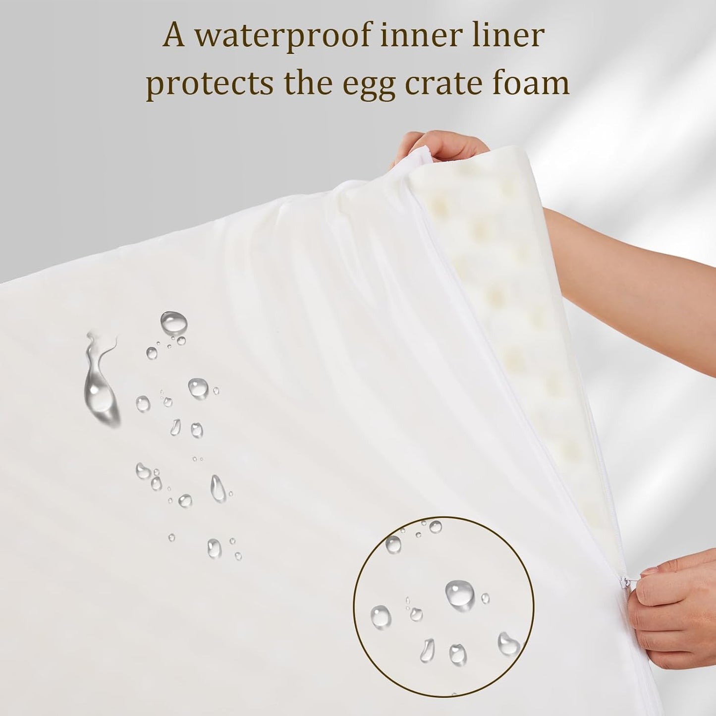 Bedfolks Orthopedic Dog Bed, Waterproof Dog Sofa Bed for Medium Dogs, Egg Foam Pet Couch Bed with Removable Washable Cover and Nonslip Bottom, Brown