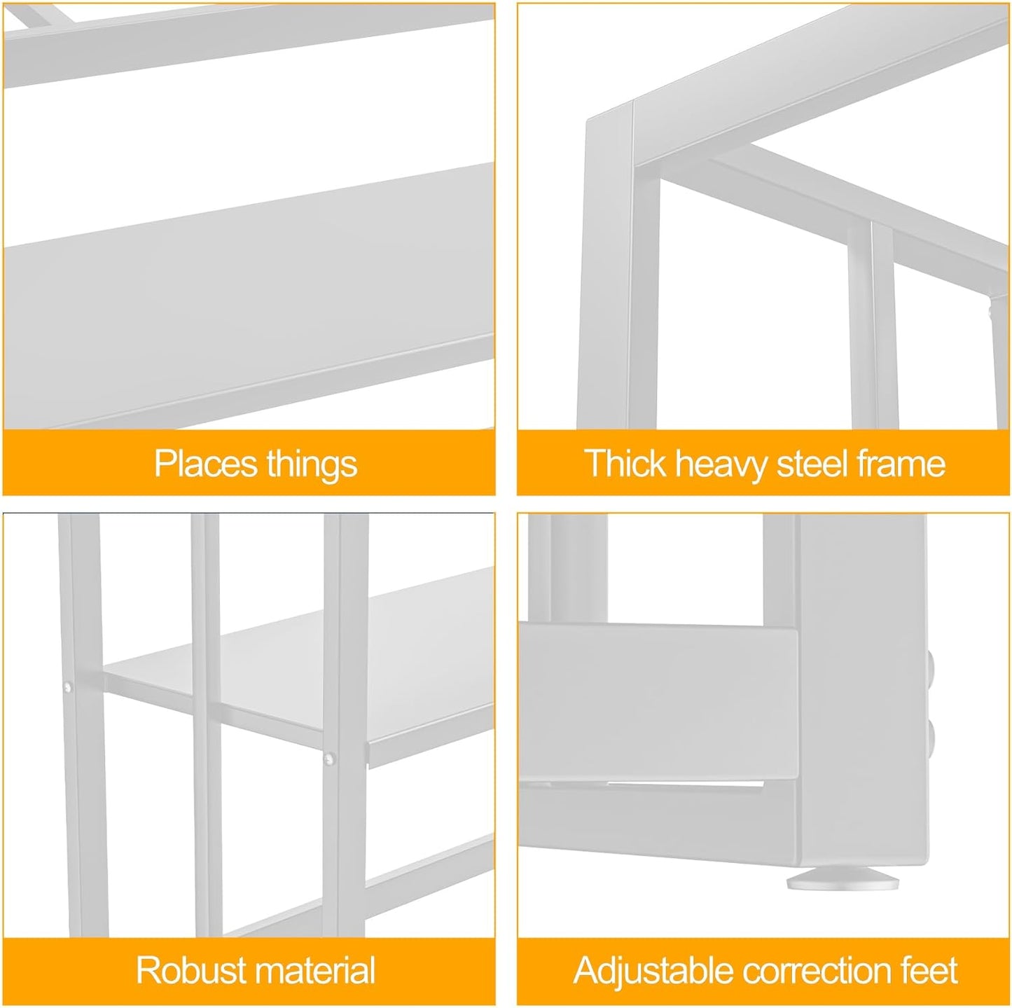 Akenow 55-75 Gallon Fish Tank Stand with Storage Shelf, 48.5 x14.9 x 29.2 Inch Aquarium Stand, Turtle Tank, Reptile Terrariums and Breeder Tank Stand,980LBS Capacity, White