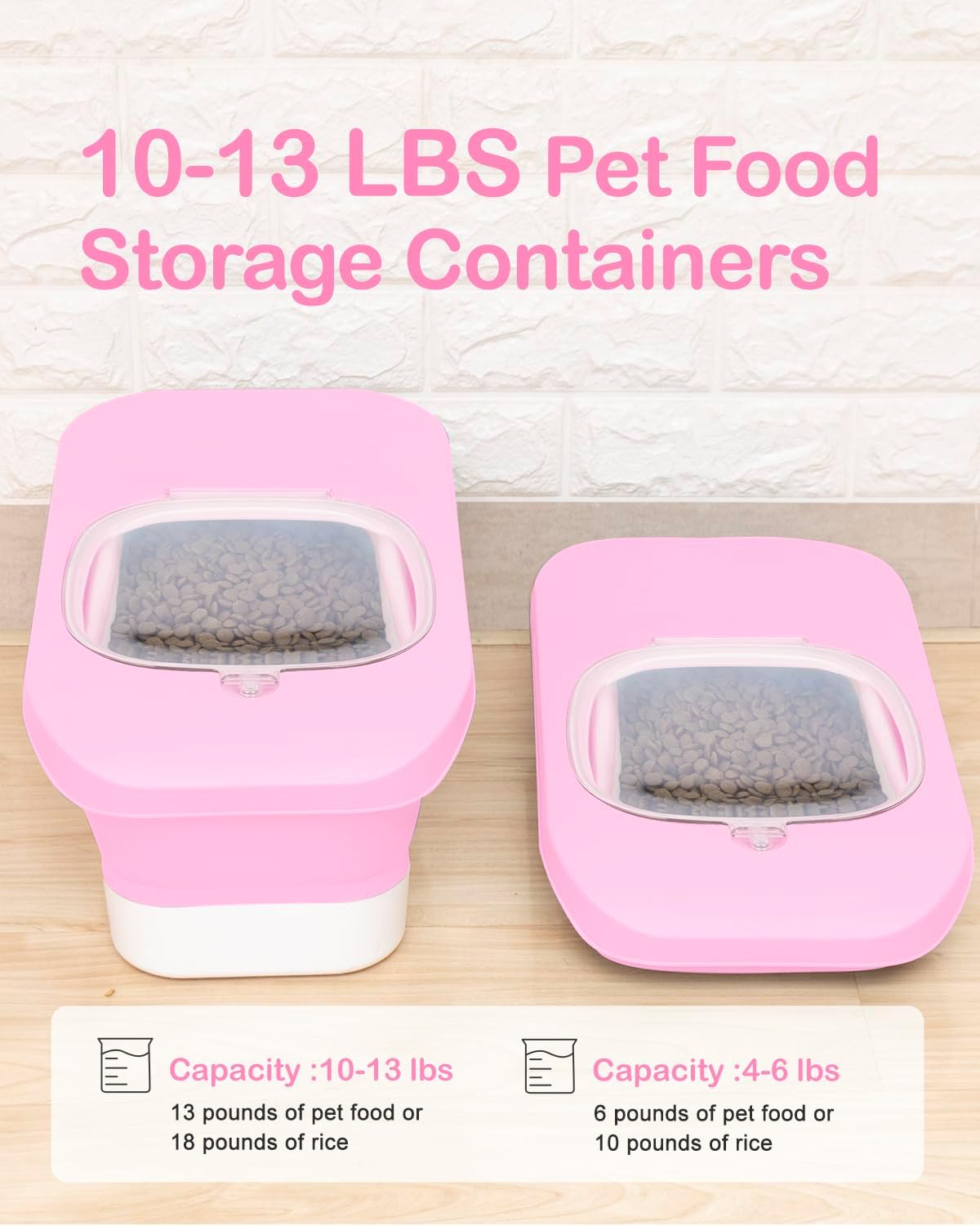 10-13 Lbs Dog Food Container, Collapsible Pet Food Storage Containers with Airtight Lid, Pet Food Scoop and Silicone Dog Bowl, Dog Food Storage Container Dry Food for Dog, Cat