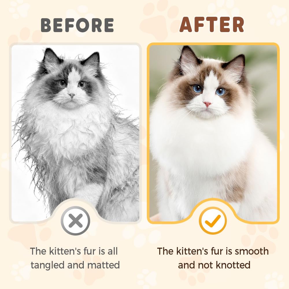 Pet Grooming Brush, 2025 New Self Cleaning Metal Comb, Detangling and Dematting Long, Matted Fur on Cats and Dogs, Easy to Remove Loose Undercoat, One Click Removal (Yellow)