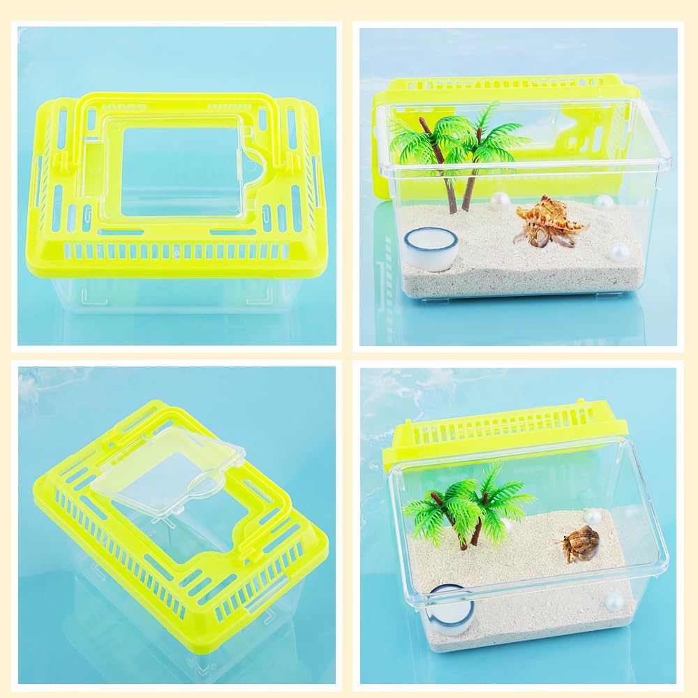 20 Pack Small Plastic Reptile Carrier Tarantula Enclosure Snake Breeding Box Hatching Container for Spider Fish Turtle Hermit Crab Bearded Dragon Lizard (5.1 x 3.5 x 3.5 Inch)