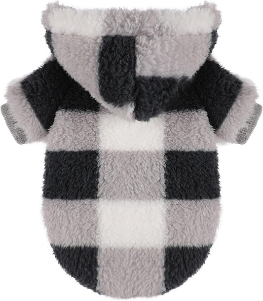 Small Dog Sweater for Dogs Hoodies, Winter Clothes Boy Girl Male Female, Warm XS Fleece Hoodies Pet Coat Apparel Outfit(XS, Black)