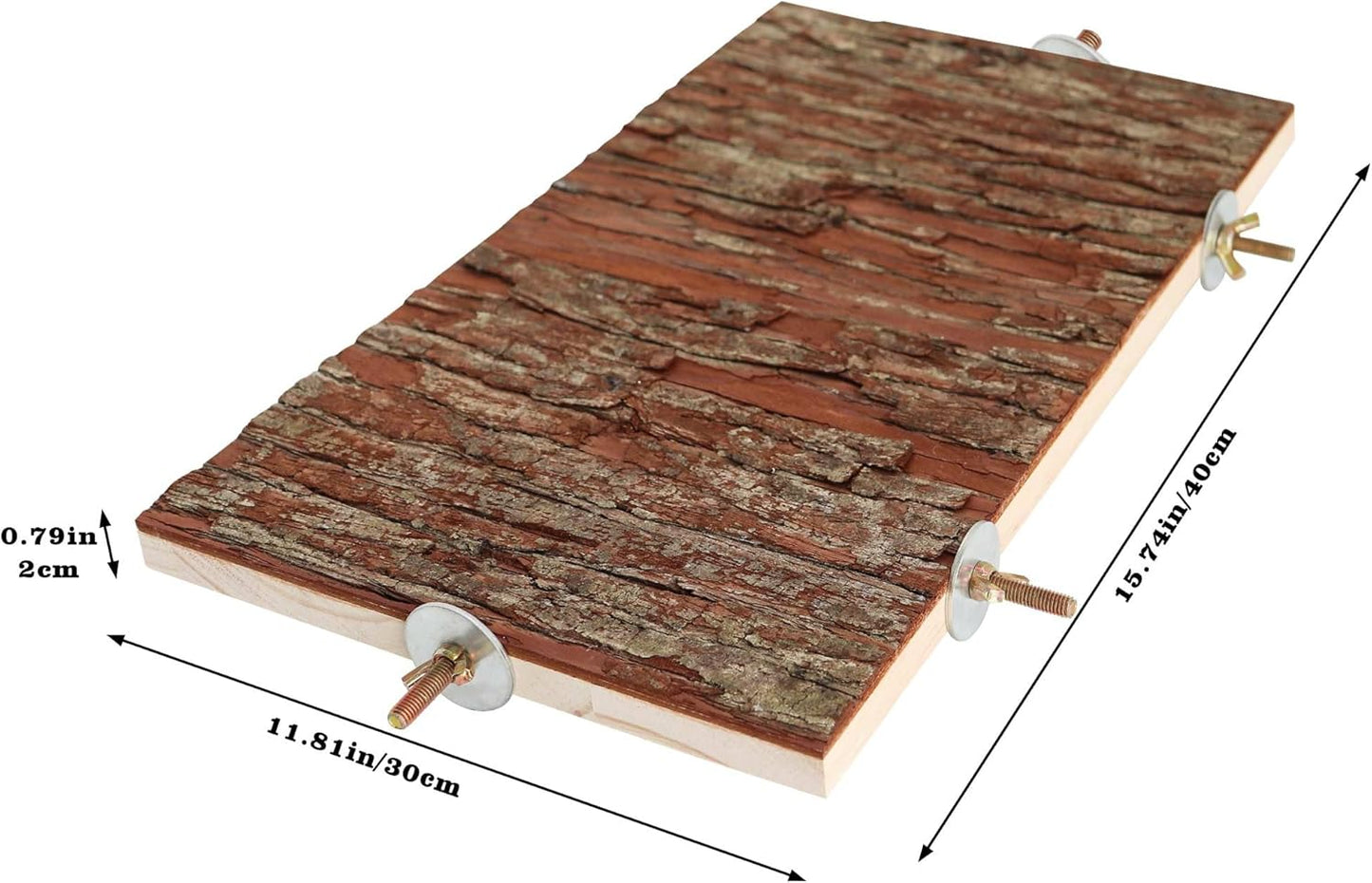 15.7 × 11.8 inch Large Bird Perch Stand Platform, Natural Wooden Small Animals Cage Accessories, Rectangle Stand Perch Shelf for Parrot Parakeet Cockatiel Rat Hamster Guinea Pig Conures Chinchillas