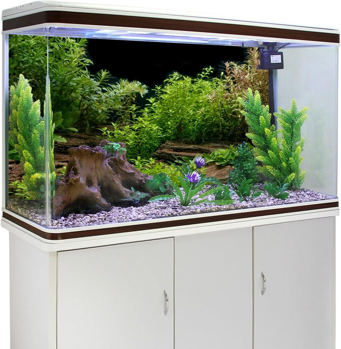 AWERT Aquarium Background River Bed & Lake Aquatic Plant Fish Tank Background Vinyl 72x18 inches