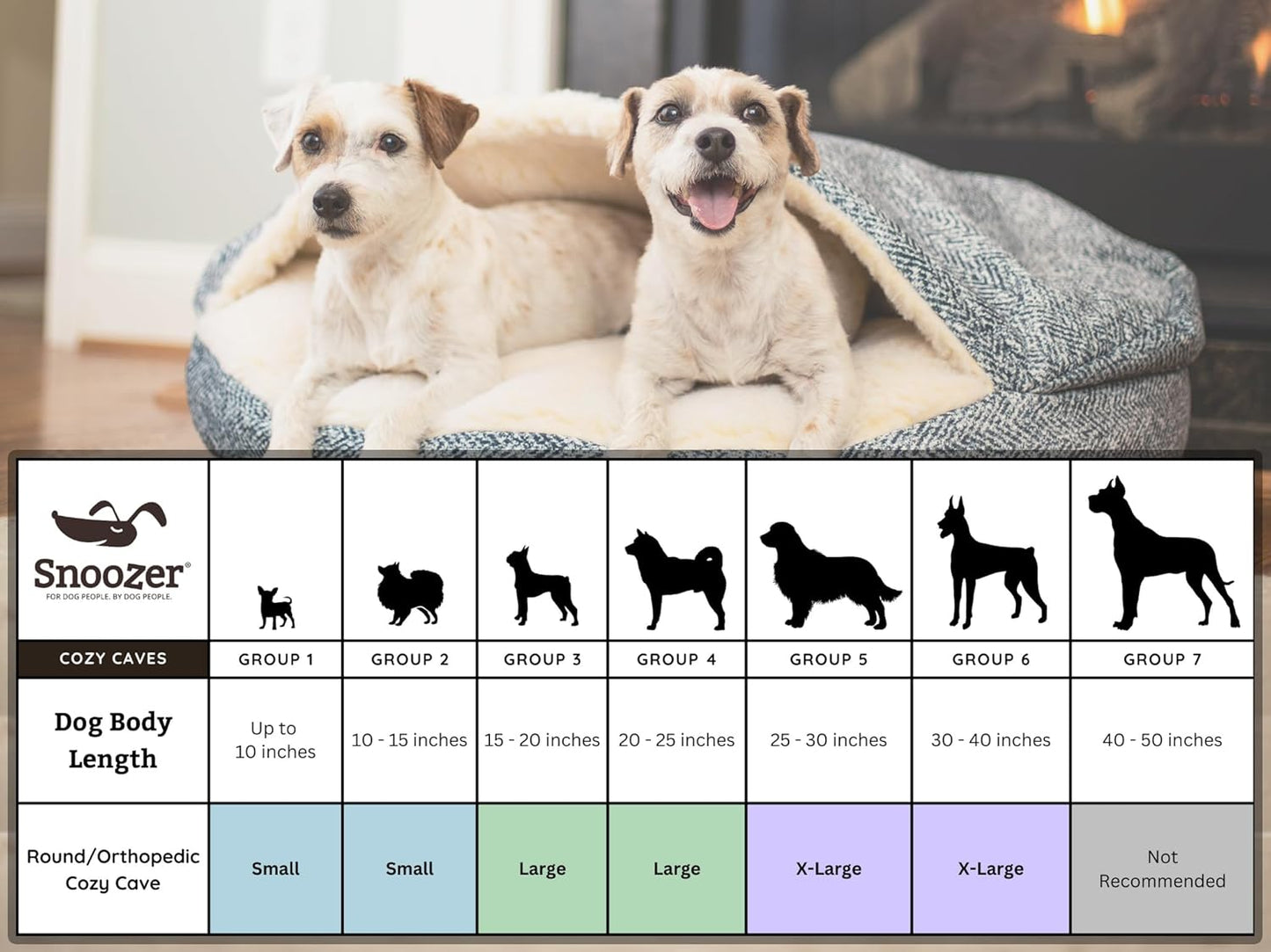 Snoozer Luxury Cozy Cave Dog Bed - Indoor Dog Bed with Cover Cave, Covered Calming Burrow for Medium & Large Sized Pets with Blanket Attached, Enclosed, Washable - XL, Merlin Linen