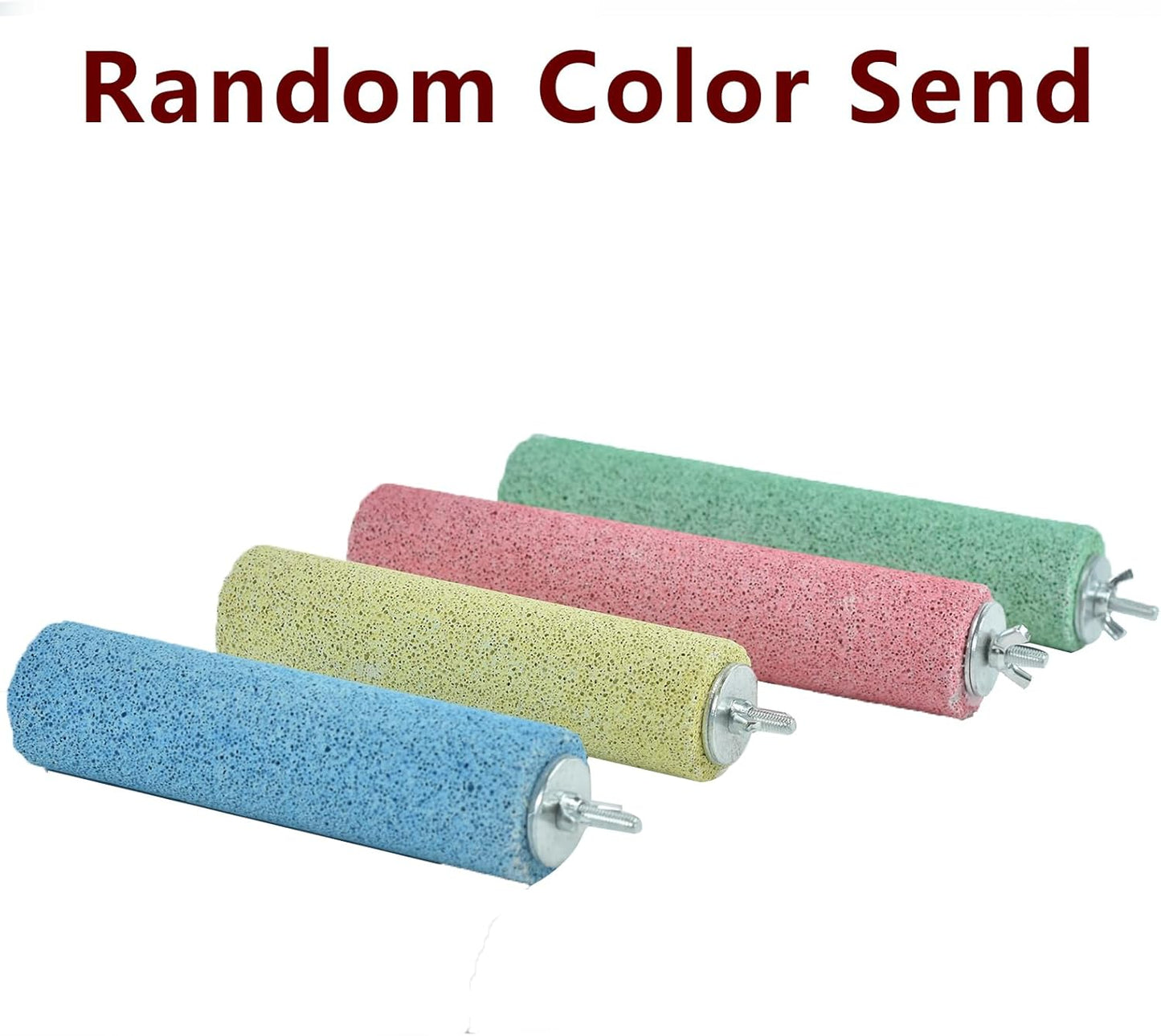 2 Pack Bird Perch Cage Stands Parrot Small Animals Beak Grinding Stone Foot Claws Trimmer Stick Parakeets Calcium Natural Chewing Toys for Small Medium Birds Budgies Conures Cockatiels Rats