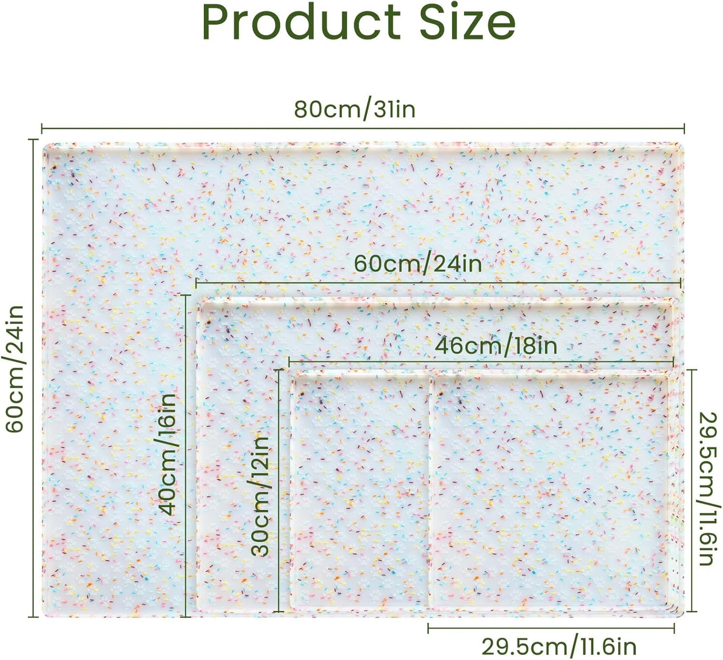 Ptlom Dog Food Mat Anti-Slip Dog Bowl Mats for Food and Water, Waterproof Pet Placemat Prevents Messy Spill to Floor, Silicone Puppy Feeding Tray for Small, Medium and Large Dogs Cats