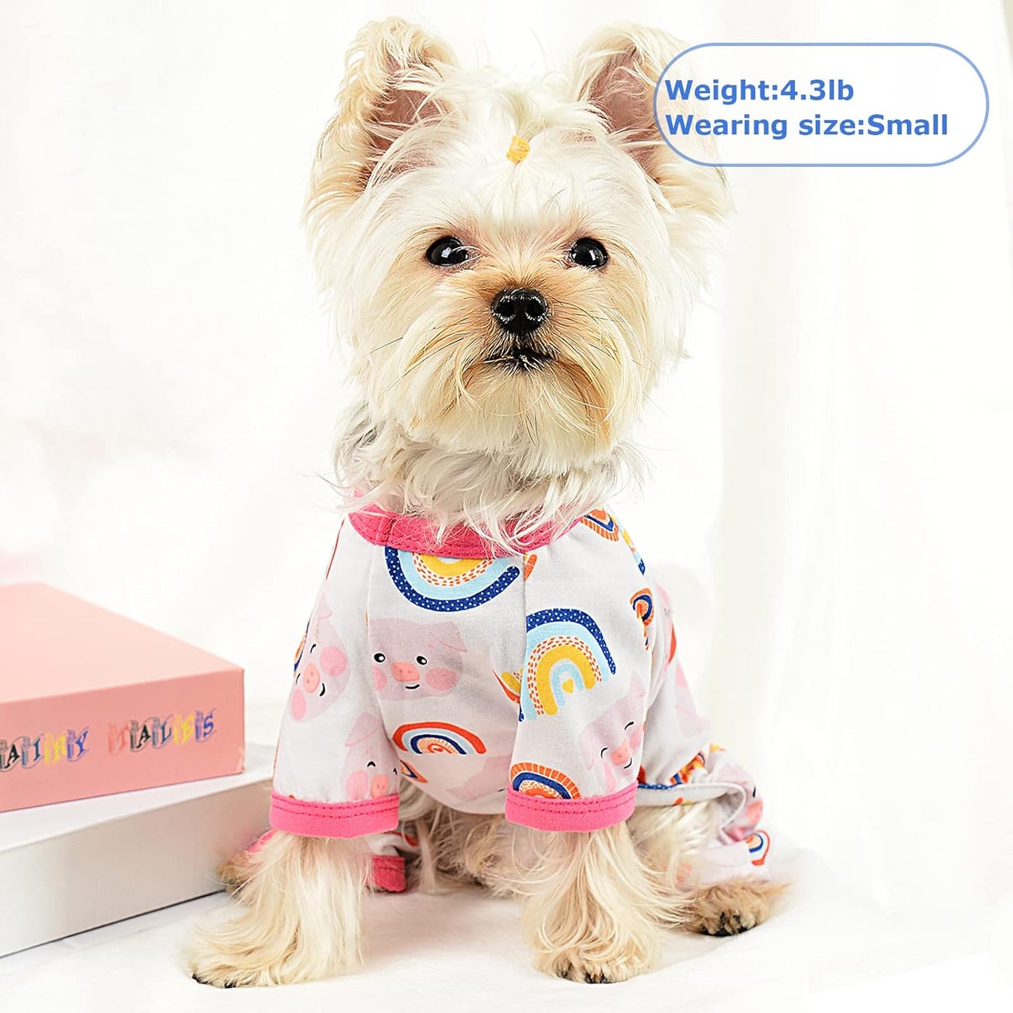 Pink Dog Pajamas Cute Dog Clothes Pet Pjs Onesies Girl Dog Pajamas for Small Dogs Summer Pet Outfits Appeal Jumpsuits, Small