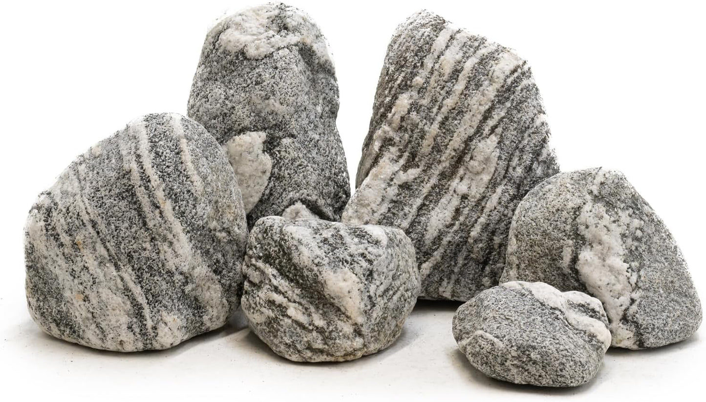 Natural Aquarium Rocks Silver Seiryu Rock Decorative Stone for Aquariums and Terrariums Animal Feeding Box, Micro Landscape, Stone Landscape and Bonsai.(10lb 2-7inch 5-6Pcs)