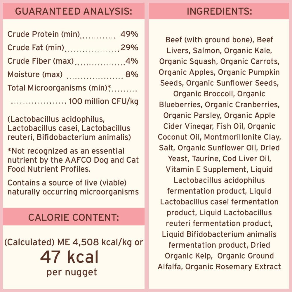 Primal Freeze Dried Raw Cat Food Nuggets Beef & Salmon, Complete & Balanced Meal or Topper, Premium, Healthy, Grain Free, High Protein Raw Cat Food with Probiotics (14 oz)