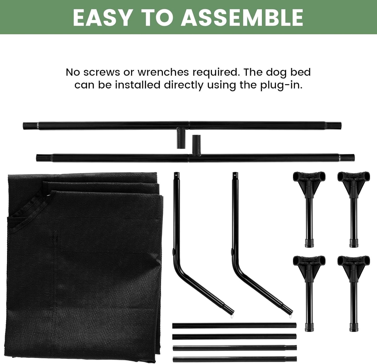 Elevated Dog Bed for Outdoor, XL Raised Dog Cot with Washable Mesh, Cooling Pet Cot Chew Proof for Outside Camping, 49"x33" Grey