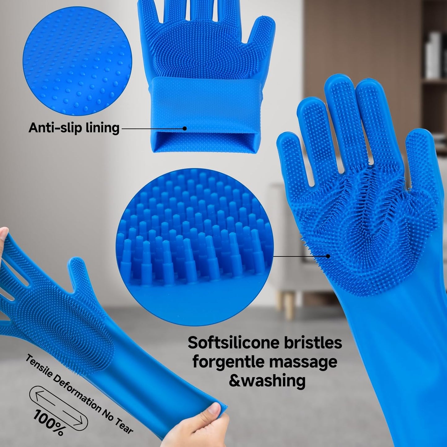 Pet Steam Brush for Dog & Cat – 3-in-1 Spray Hair Removal Comb for Shedding & Grooming Water-Free Shampoo, Bath Gloves,Bath Brush, Tooth & Ear Brush, Towel (10PCS)