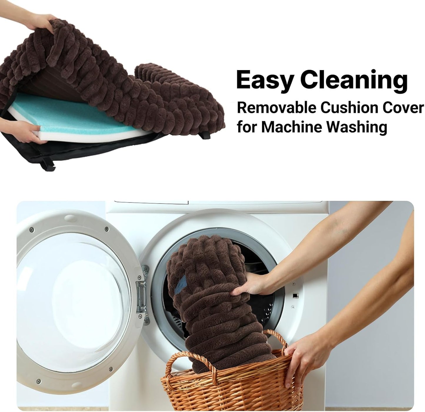 Veehoo Elevated Dog Bed with Bolster Cushion, Fluffy Plush Dog Couch Beds for Small Dogs, Cats, Washable Raised Pet Cot with Non-Slip Feet for Indoor or Patios Use, 30 x 20 Inches, Brown