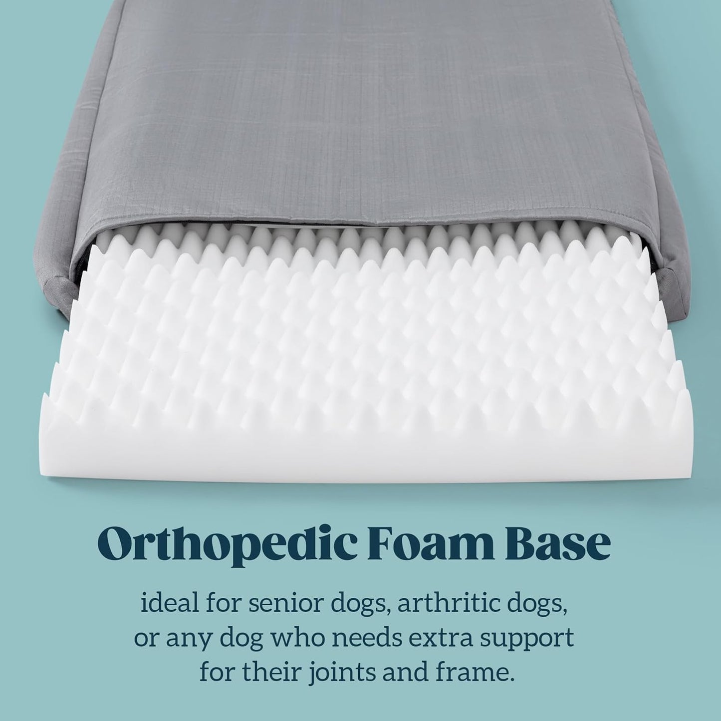 Cybarmour Indestructible Dog Bed - Outdoor Waterproof Chew Proof Dog Crate Pad - Orthopedic Kennel Mat for Aggressive Chewers - Large Breeds & Fits 36-Inch Crate - 35"x22", Limestone