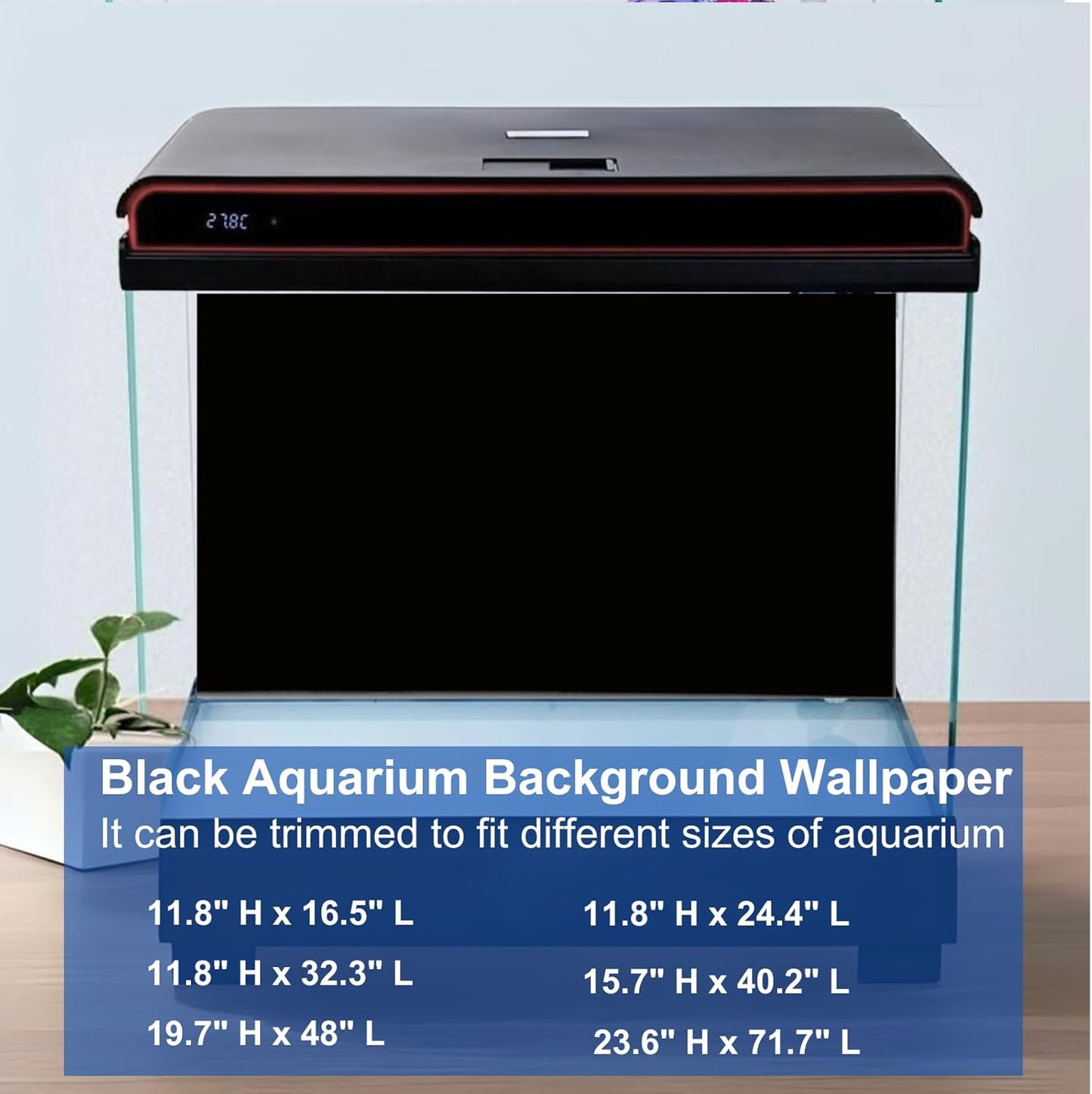 ELEBOX Aquarium Background Blue Black Fish Tank Background Wallpaper Double-Sided Aquarium Backing, Aquarium Decorations for 10 Gallon 20 Gallon Aquarium 11.8" x 24.4"