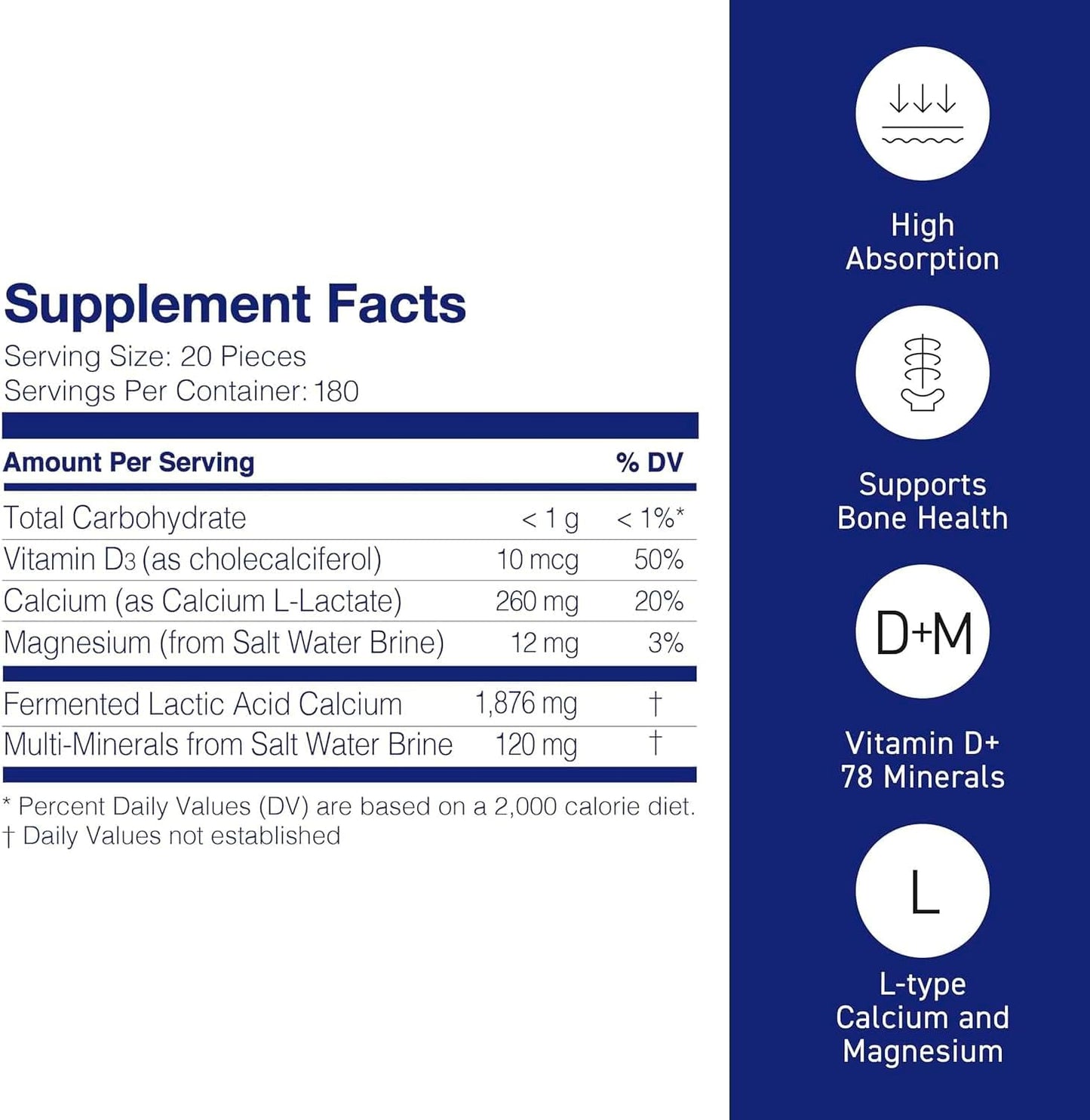 Mineral L-Cal Calcium with Vitamin D3, 3 Year Supply, Water Soluble Ball Format with Magnesium & Minerals, Fast Absorbing Calcium Magnesium D3 Supplement, 3,600 Balls per Bottle, 360g Each, Pack of 6