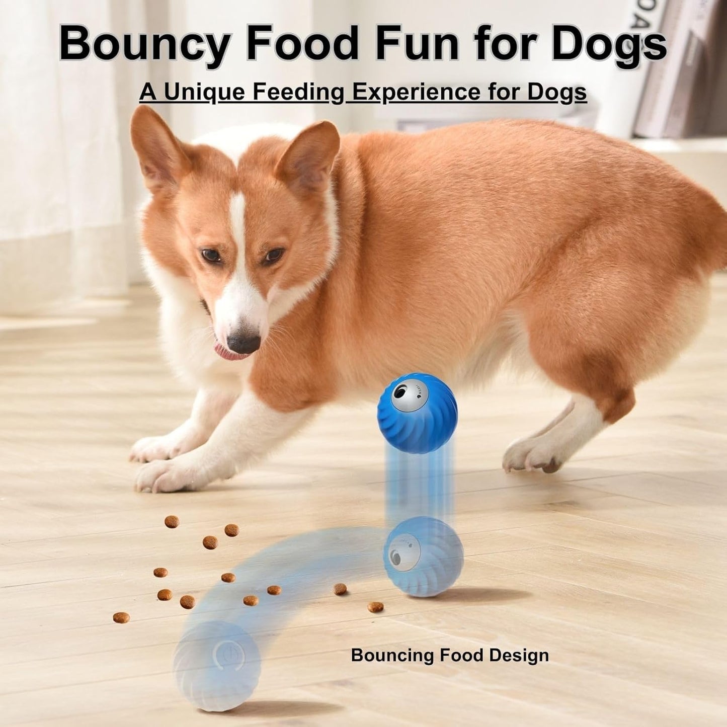Zoomie Buddy 2.0, Zoomie Buddy for Dogs, 2 in 1 Smart Touch Interactive Dog Balls ＆ Pet Feeder, 2.83" Diameter, Suitable for Small/Medium Dogs, with Fruit Plush Cover (2*Blue, Tomato)