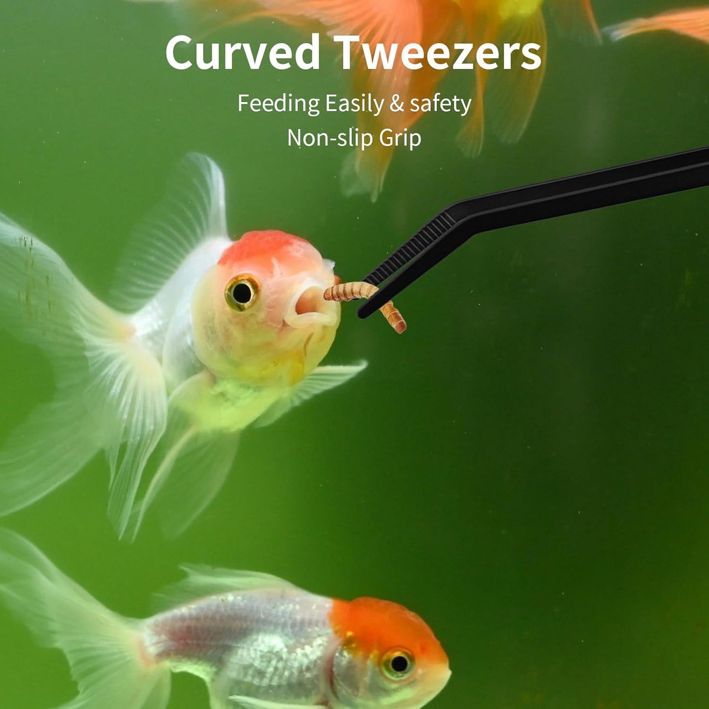 Tifanso Aquarium Aquascape Tools Kit - 4 in 1 Terrarium Decor Supplies with Long Tweezers Feeding Tongs, Aquarium Scissors, Algae Scraper, Live Fish Plants Tank Accessories Cleaning Trimming Kit