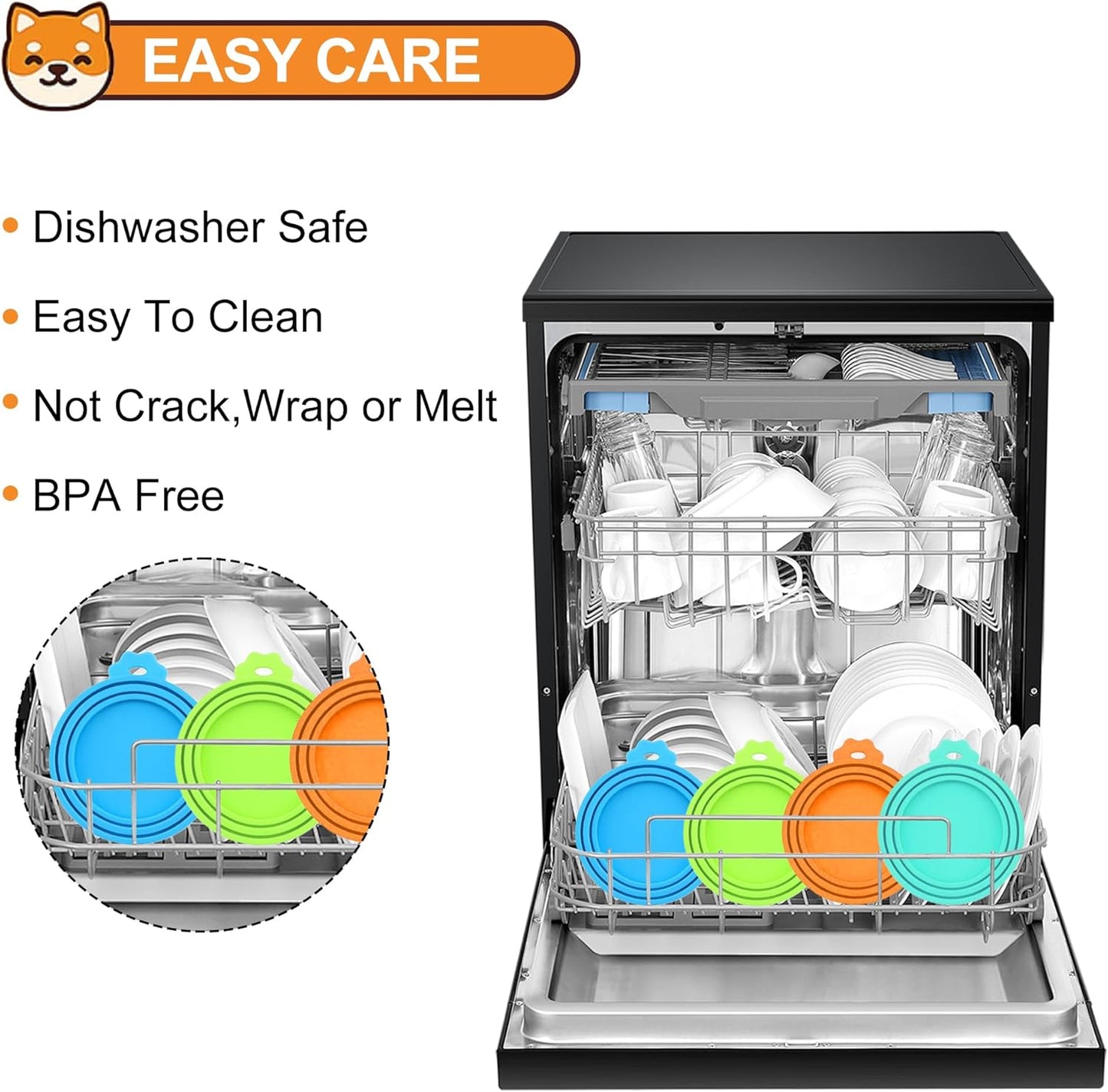 2 Pack Pet Food Cans Lids, Silicone Food Can Covers for Dog and Cat, BPA Free/Food Safe/Universal, One Fit Most Standard Size Food Can Top Blue/Dark Green, CWGTG01