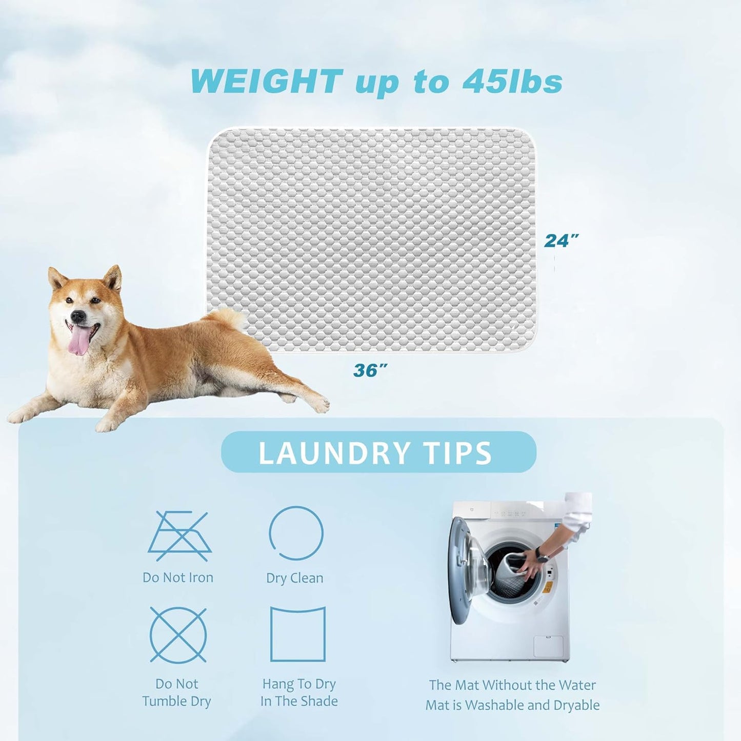 MICROCOSMOS Pet Cooling Mat & Sleeping Pad- Breathable Bubble Surface, EZ Clean. Keep Cooling for Pets, Kids and Adults in Summer.(GreyWhite, 36" x 24")
