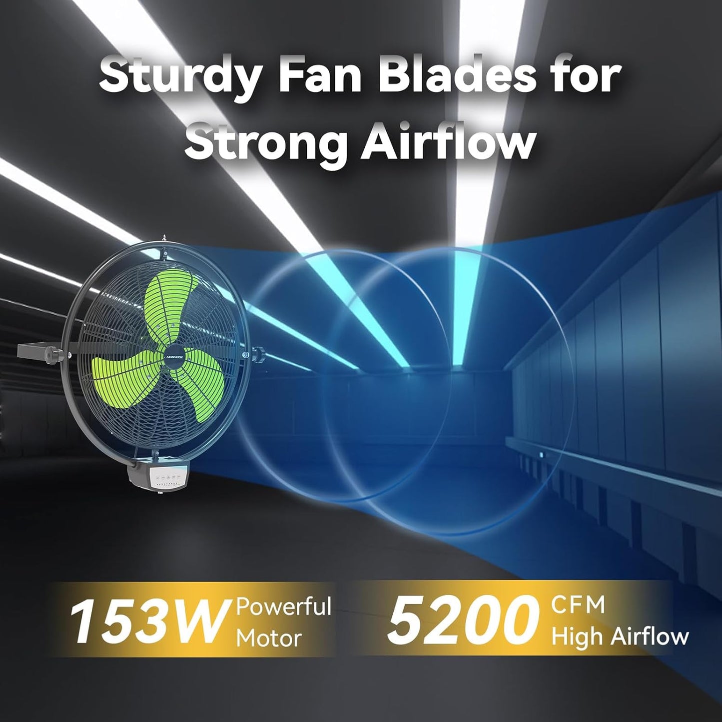 20 Inch Wall Metal Fan Pro Series Remote Control, High Velocity Wall Mount Fans for Commercial, Residential, Warehouse, Covered Patio, Shop, Garage, Barn 3 Speed 5200 CFM UL Safety Listed