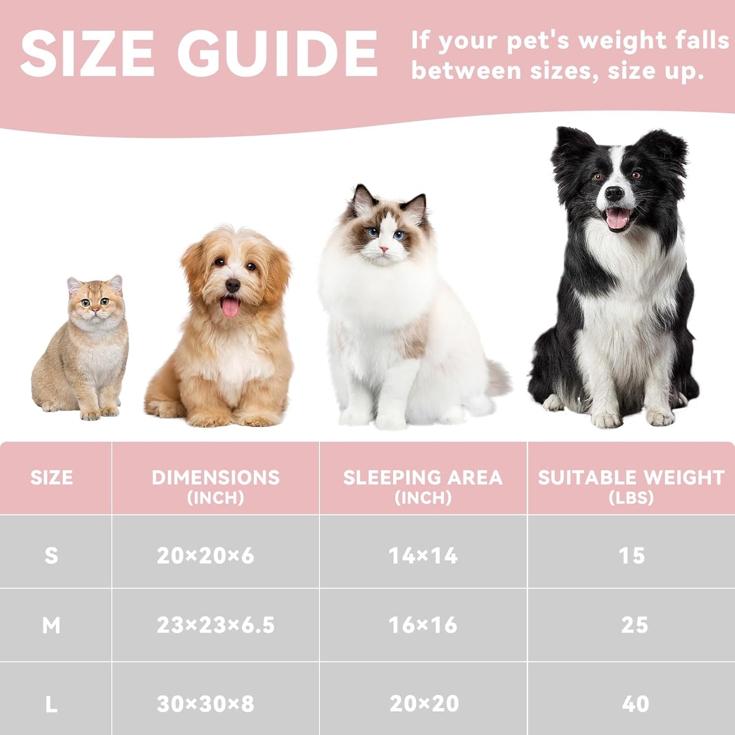 23in Round Cat Dog Bed for Large Medium Small Dogs Cats, Machine Washable Sleeping Sofa, Non-Slip Bottom Breathable Soft Calming Pet Cuddler for Indoor/Outdoor/Car/Cage, Light Grey