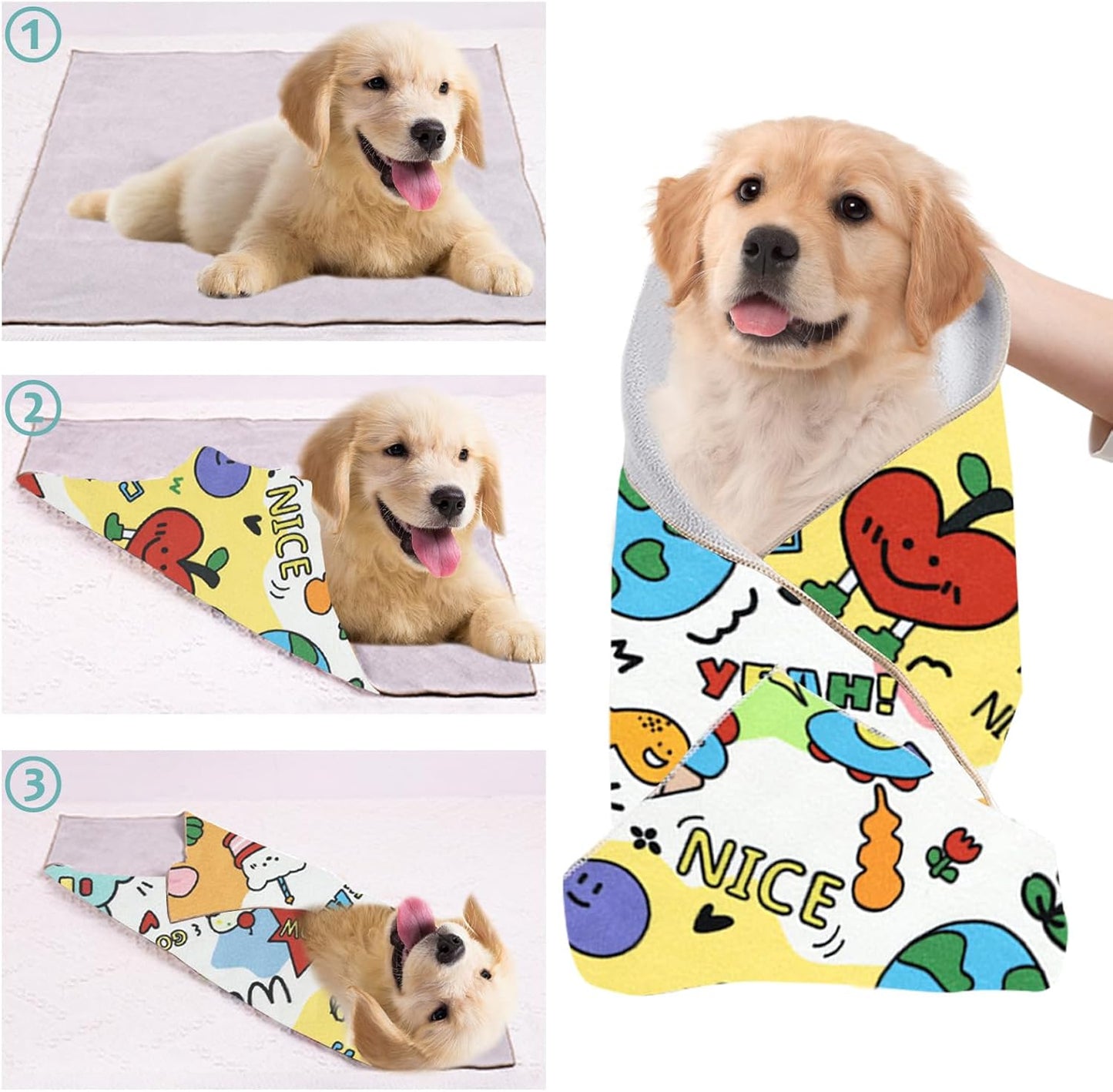 Cat Grooming Wrap, [XXL] Cat Restraint Wrap for Nail Clipping, Ear Cleaning, and Teeth Brushing, Self-Adherent, Anti-Bite, Anti-Scratch, Anti Scratch, Cow White