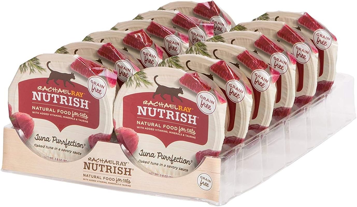 Rachael Ray Nutrish Natural Wet Cat Food, Tuna Purrfection Recipe, 2.8 Ounce Cup (Pack of 12), Grain Free (6303340281)