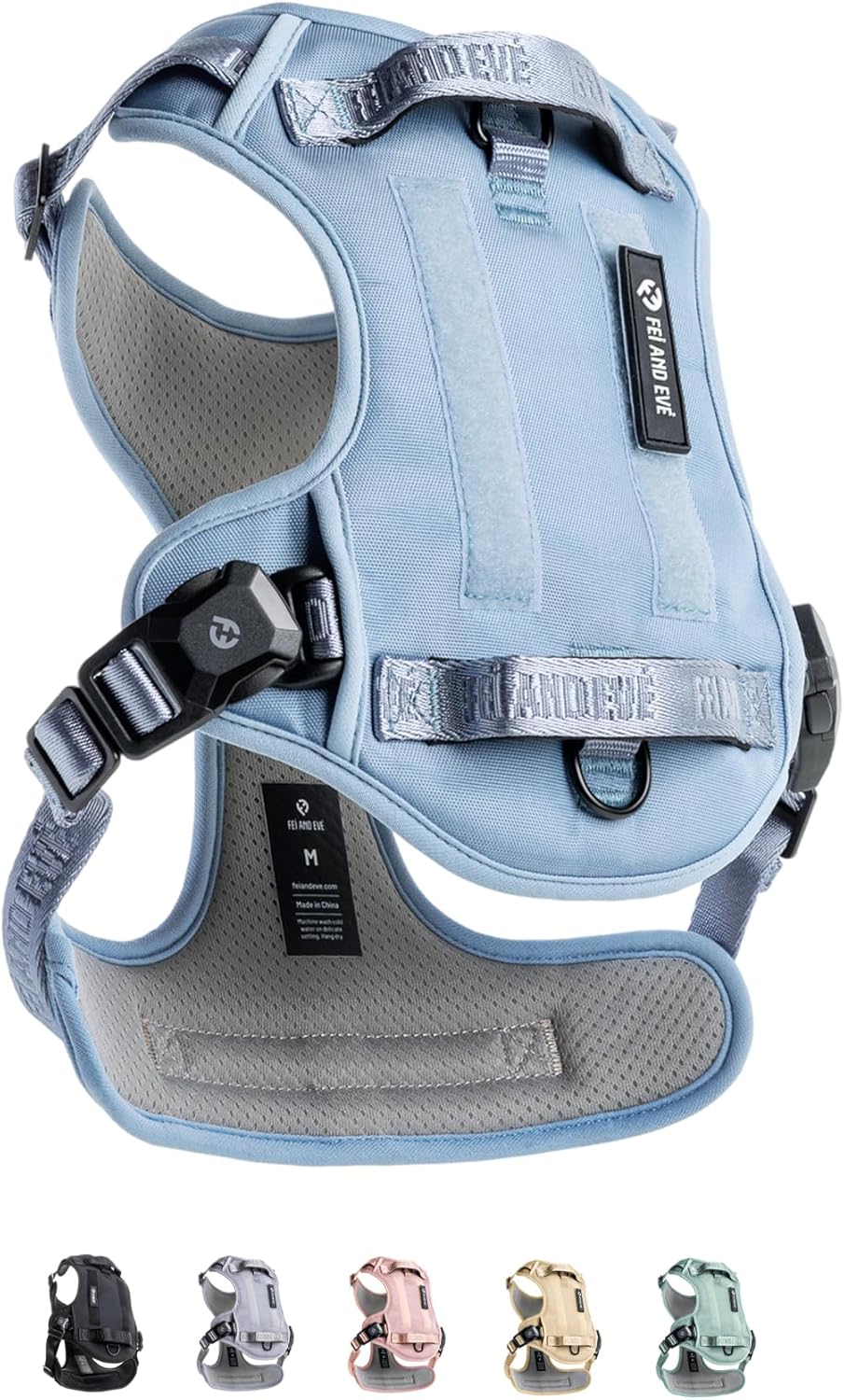 2025 New Edition, Fei & Eve MagEase Dog Harness - 3-Second Magnetic Buckles | 3-Point No-Pull Control | Heavy-Duty 900D Nylon | Dual Safety Handles | Breathable Mesh | Adjustable Fit | Medium, Blue