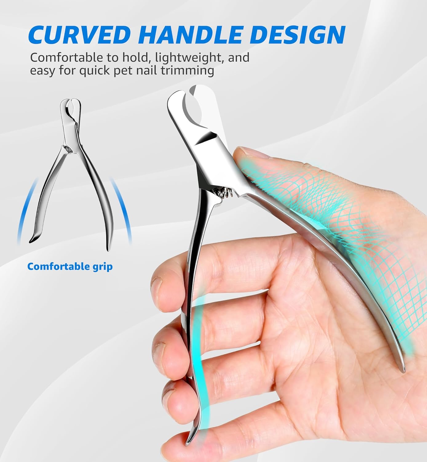 Pet Nail Clippers for Cats & Small Medium Dogs Puppies, Cat Nail Trimmer with All-Steel Material, Extra-Sharp Durable Blades, Ergonomic Handle, Professional Grooming Tool with Free Nail File