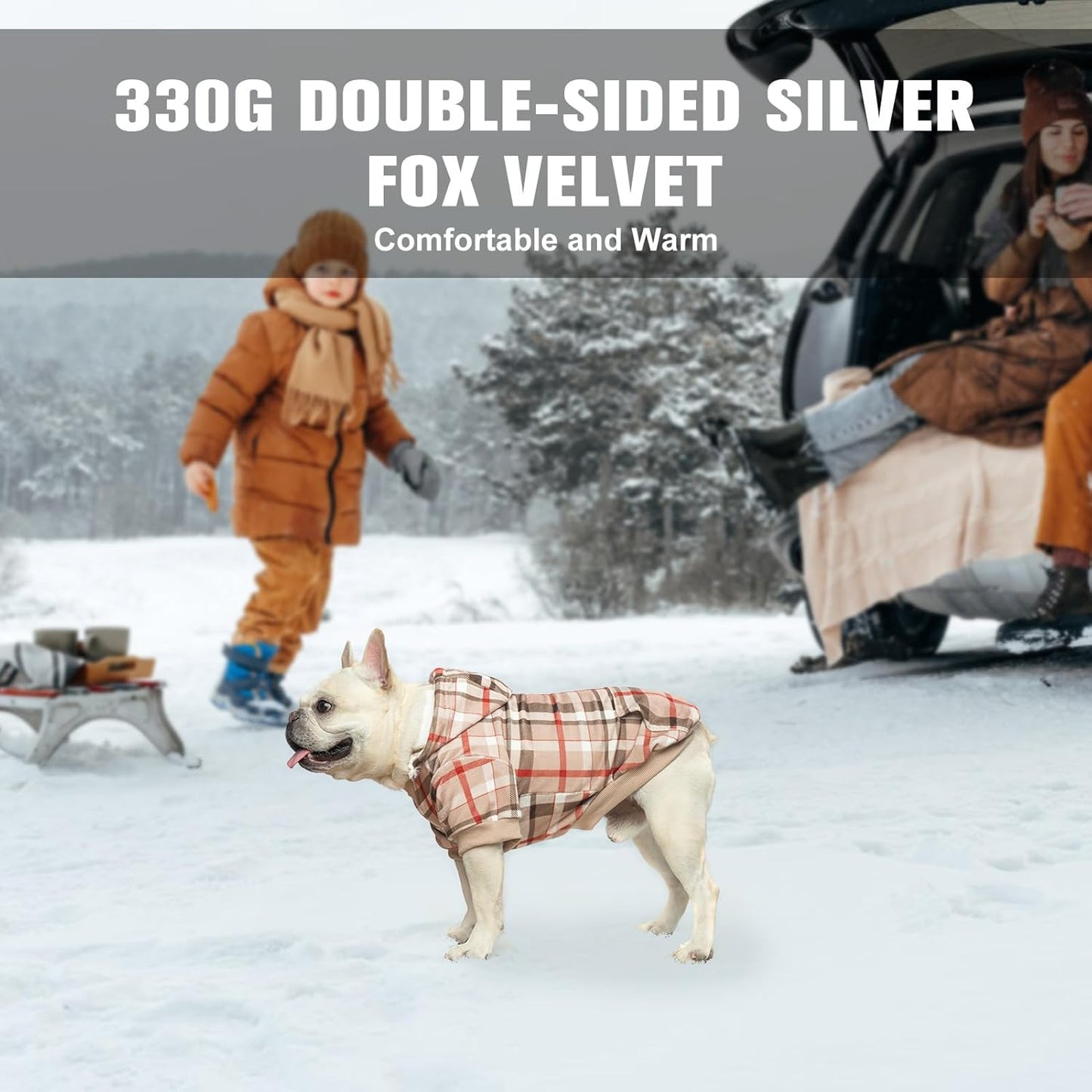 BEAUTYZOO Dog Hoodie Sweaters for Small Medium Large Size Dogs Girls Boys- Premium Quality, Ultra Soft, Superior Comfort Fit, Fleece Lined Hooded Sweatshirt- Cold Weather Pet Clothes Winter Coat,Plaid