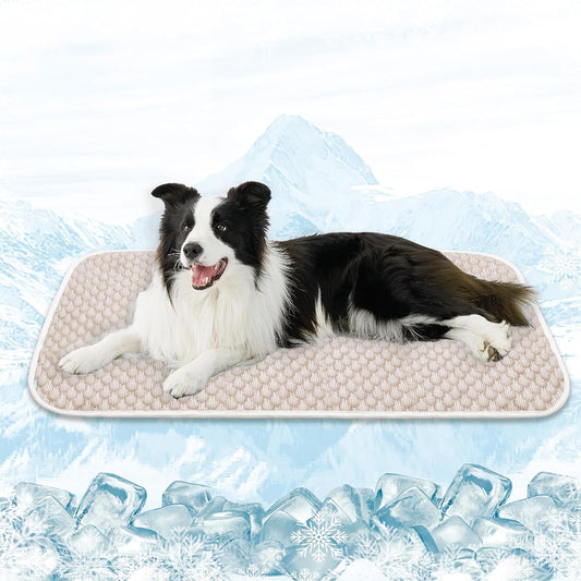MICROCOSMOS Pet Cooling Mat & Sleeping Pad- Breathable Bubble Surface, EZ Clean. Keep Cooling for Pets, Kids and Adults in Summer.(Brown, 48" x 24")