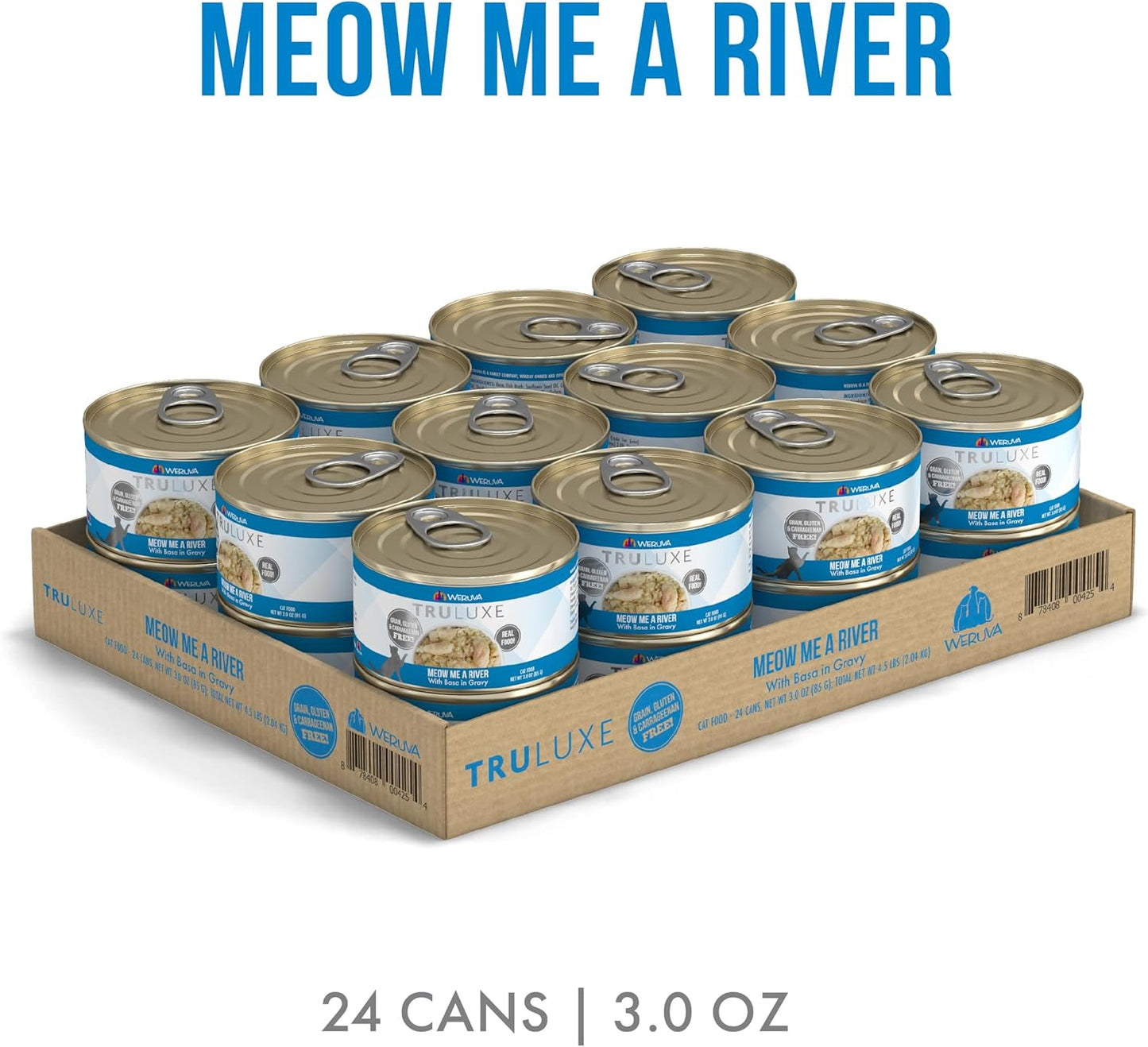 Weruva Truluxe Cat Food, Meow Me A River with Basa in Gravy, 3Oz Can (Pack of 24)