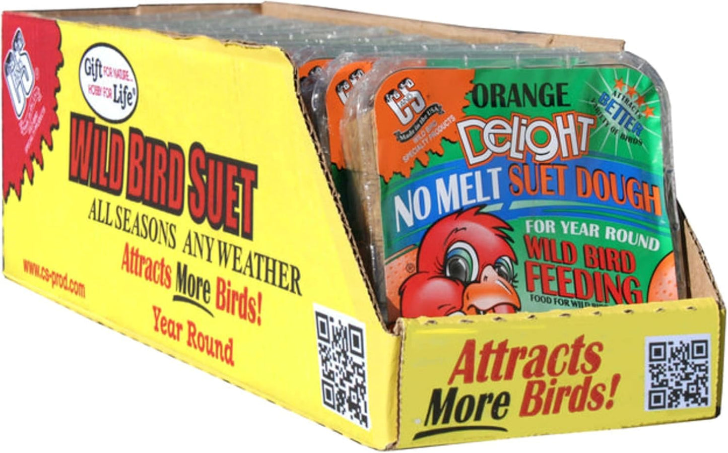 C&S Orange Delight No Melt Suet Dough 11.75 Ounces 8 Pack