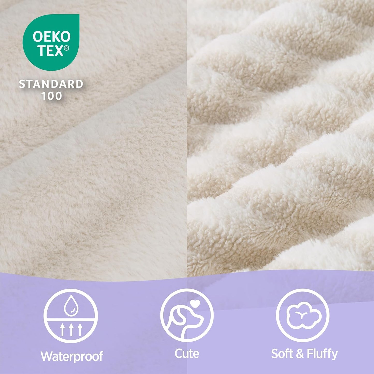 LE SURE Cute Dog Beds Large Sized Dog, Orthopedic Waterproof Large Pet Bed with Sides, Non-Slip Bottom and Egg-Crate Foam Pet Couch Sofa with Washable Removable Cover, Beige