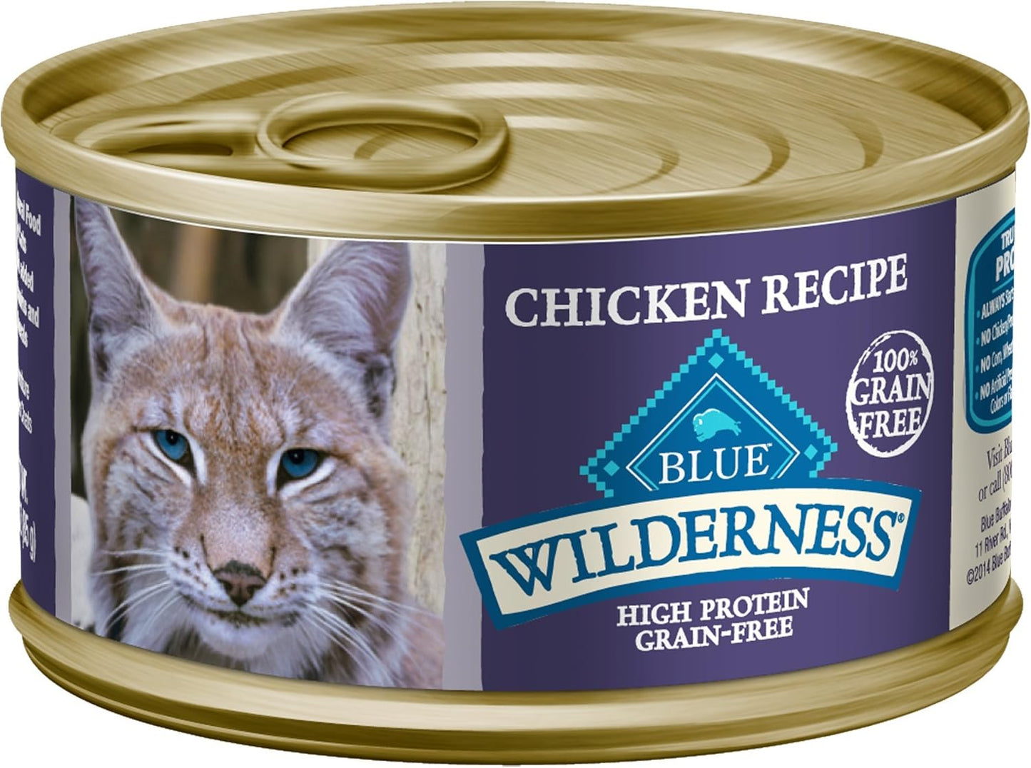 Blue Buffalo Wilderness High-Protein, Grain-Free Natural Wet Food for Adult Cats, Chicken Paté, 3-oz, 24-pack